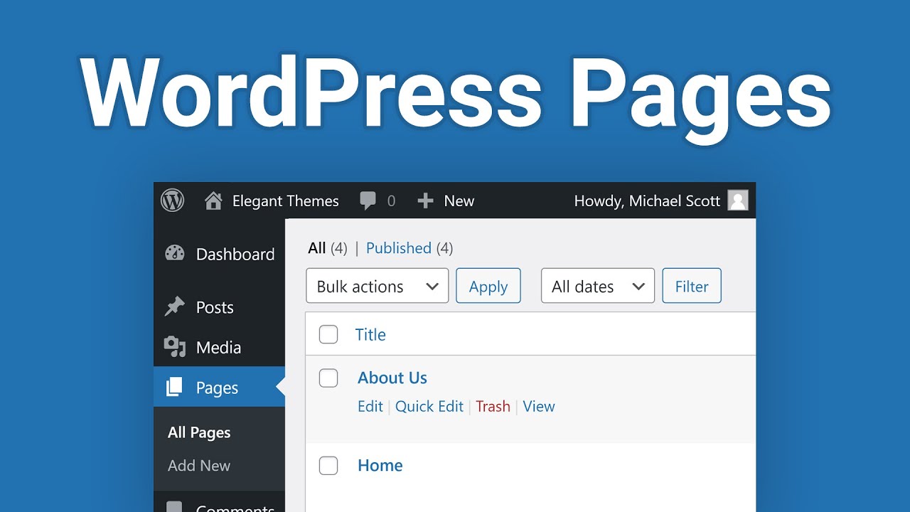 How to add a page in wordpress?